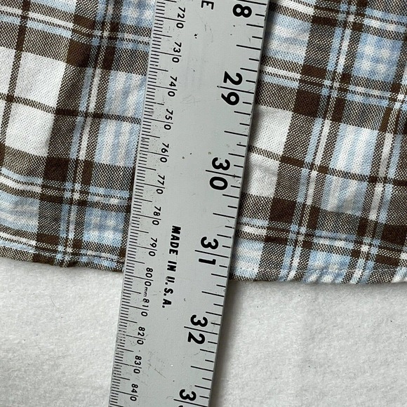 Johnnie-O Hangin’ Out Men’s Size XXL Brown / Blue Plaid Button Up Shirt - Picture 9 of 12